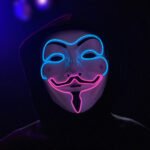 LED Light - Up Mask, Cold Light Dual - Color V for Vendetta, Halloween Performance, Dance Party, PVC - Image 10