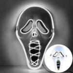 Halloween Light-Up Mask, Grim Reaper Horror Screaming Face Mask, LED Stage Nightclub Costume Cosplay Prop - Image 11