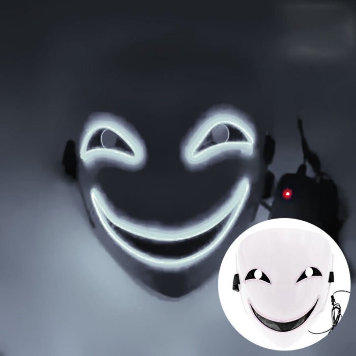 Light-Up Mask - LED "Black Bullet" Hiruko Kagemitsu Mask, Cosplay Ghost Face, Light-Up "Darker than Black" Prop - Image 11