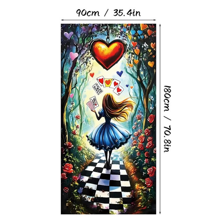 Halloween Witch and Crow Polyester Door Cover - Dark Spooky Festival Horror Atmosphere Porch Decorative Hanging Cloth - Image 13
