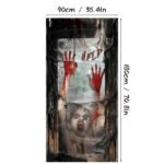 Halloween Witch and Crow Polyester Door Cover - Dark Spooky Festival Horror Atmosphere Porch Decorative Hanging Cloth - Image 14