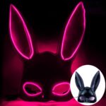 Glowing LED bar party atmosphere props - half-face long-eared rabbit, ghost face, clown for Halloween costume COSPLAY - Image 16