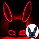 Glowing LED bar party atmosphere props - half-face long-eared rabbit, ghost face, clown for Halloween costume COSPLAY - Image 18