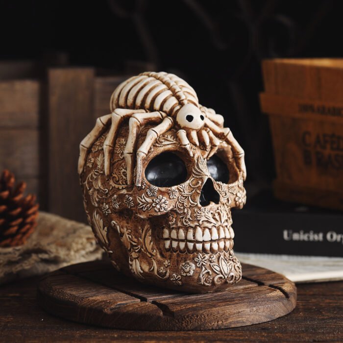 Gothic spider pattern sugar skull - Image 1