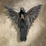 Halloween Soul Warrior Resin Sculpture Hanging Ornament – Gothic Handcrafted Art for Home Wall Decoration