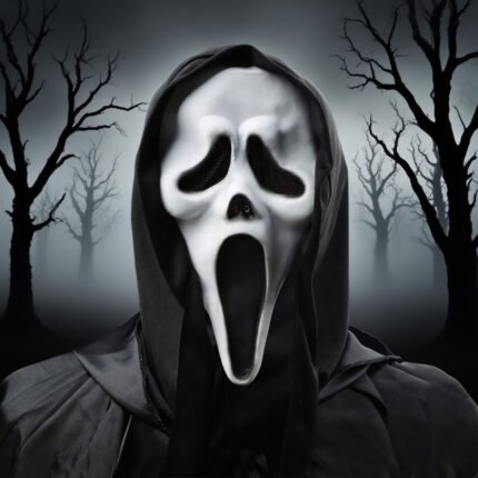 Halloween scary screaming grimace mask latex headgear, a prop for party and dance performances