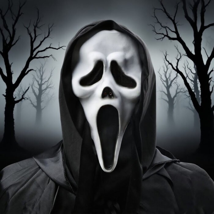 Halloween scary screaming grimace mask latex headgear, a prop for party and dance performances - Image 1