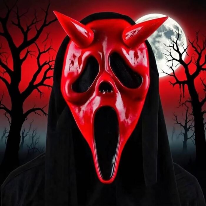 Halloween scary screaming grimace mask latex headgear, a prop for party and dance performances - Image 5