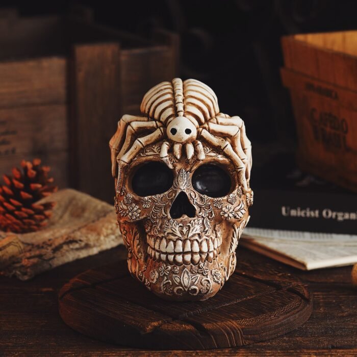Gothic spider pattern sugar skull - Image 4