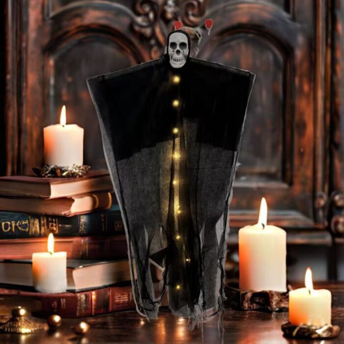 Halloween Light-Up Skull Hanging Ghost Outdoor Yard Decoration - Image 3