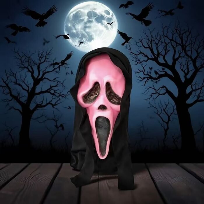 Halloween scary screaming grimace mask latex headgear, a prop for party and dance performances - Image 4