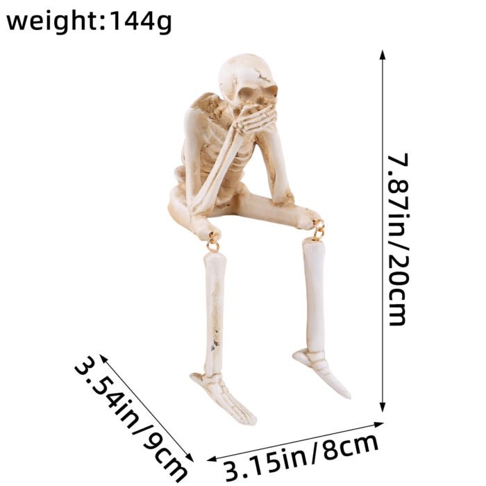 Halloween Skeleton Figurines Set: See - No - Evil, Hear - No - Evil, Speak - No - Evil Decor - Image 4