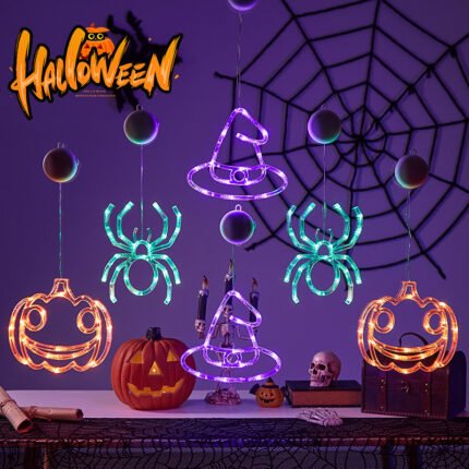 Halloween hanging decorations suction cup lights, festival supplies ornaments, party Halloween LED - shaped lights
