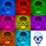 Halloween Skeleton Glowing Mask, a horror and funny full-face LED mask from European and American movies