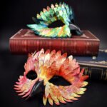 Exquisite Bird Beak Mask for Halloween, Masquerade Carnival, Black Half-face Owl Feather Mask