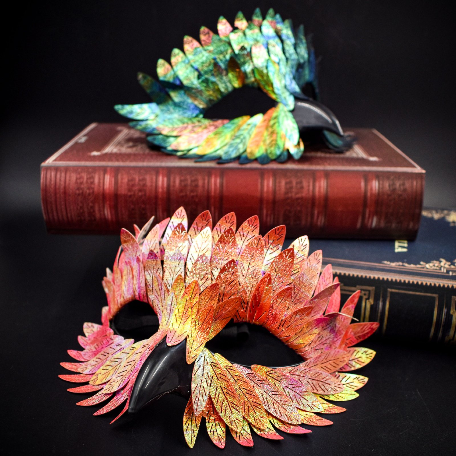 主图01 Exquisite Bird Beak Mask for Halloween, Masquerade Carnival, Black Half-face Owl Feather Mask - Image 1