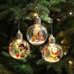 Creative Santa Claus Christmas ball ornaments: transparent plastic hanging balls, ideal for festive atmosphere decoration and Christmas tree