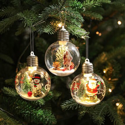 Creative Santa Claus Christmas ball ornaments: transparent plastic hanging balls, ideal for festive atmosphere decoration and Christmas tree