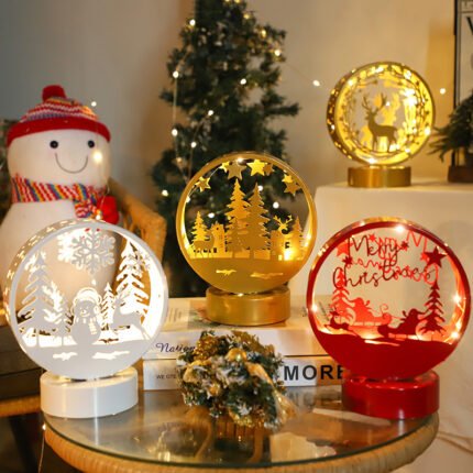 LED Christmas Night Lights: Hollow - out Luminous Crafts, Desktop & Window Display Decorations for Christmas