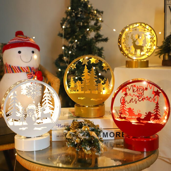 LED Christmas Night Lights: Hollow - out Luminous Crafts, Desktop & Window Display Decorations for Christmas - Image 1