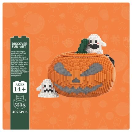 Halloween pumpkin puzzle building block toy – a birthday gift and living room decoration