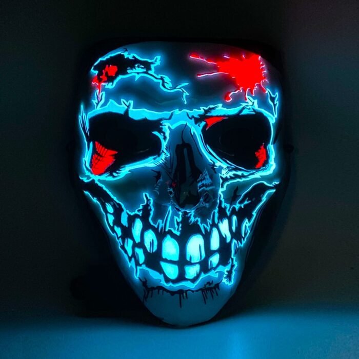 3D Stereo Luminous Mask, LED - Shaped Luminous Face Mask for Halloween Stage Parties and Clubbing with Cold - light Sheets - Image 4
