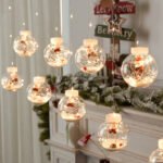 LED Christmas Wishing Ball Curtain Lights: Santa, Snowman Christmas Window Romantic Hanging Decor for Atmosphere - Image 2