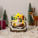 New Christmas Creative Ornament: Electric Musical Light - Up House/Snow House, Christmas Gift Resin Craft - Image 2