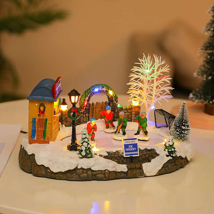 Christmas Decorations: Electric Music - Playing, Light - Up Snow Scene House Resin Crafts, Desktop Ornaments, Christmas Gifts - Image 2