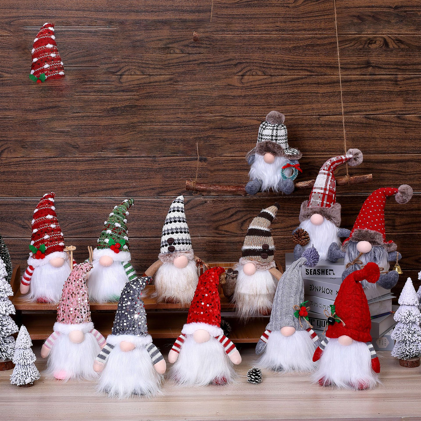 主图02 Christmas decorations: High-end illuminated gnome dolls, Rudolph, Christmas gift ornaments - Image 1