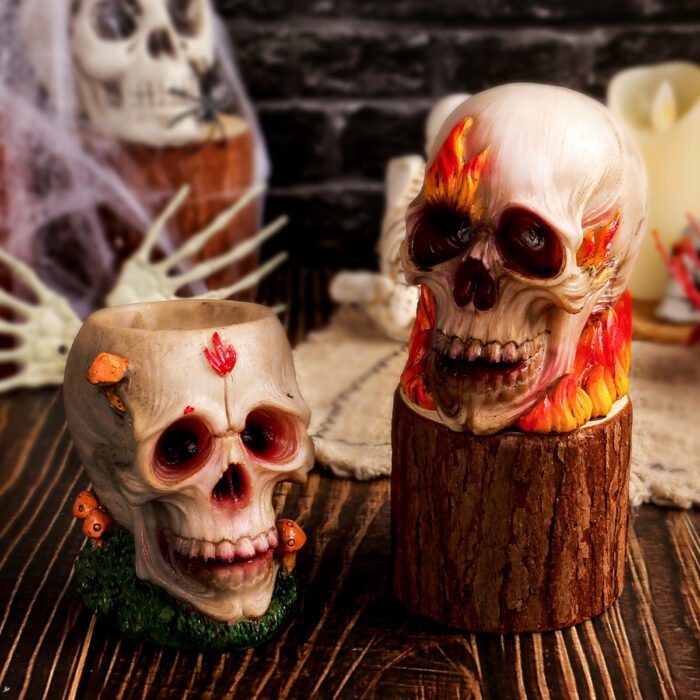 Diverse Halloween skull ornaments, rose skull resin handicrafts for the Ghost Festival, decorations for a terrifying atmosphere - Image 4