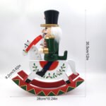 Wooden Rocking Horse Nutcracker, 30.5cm Traditional Nutcracker Soldier, Christmas Desktop Decoration Ornament - Image 4