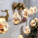 LED Christmas Wishing Ball Curtain Lights: Santa, Snowman Christmas Window Romantic Hanging Decor for Atmosphere - Image 3