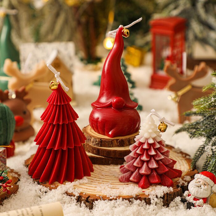 Christmas Fragrance Gift Decorative Ornaments: Mini Christmas Tree-shaped Scented Candles, Perfect as Souvenirs/Giveaways - Image 3