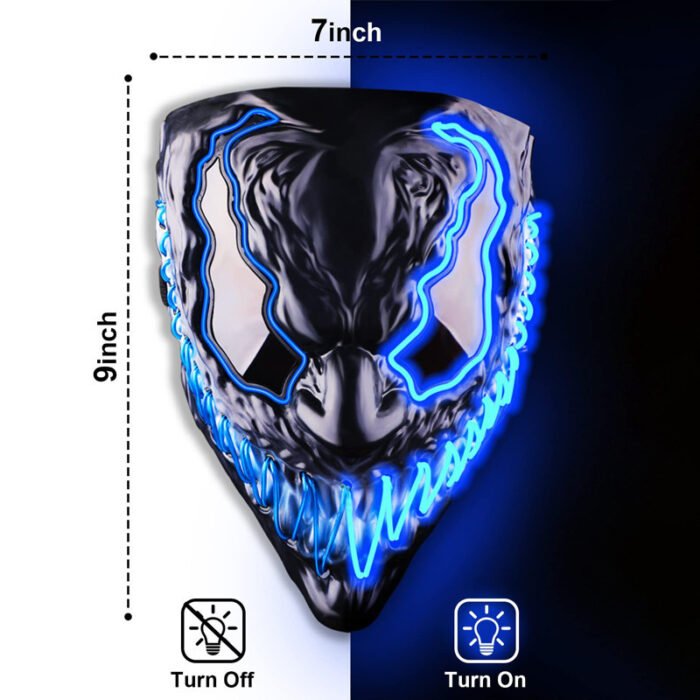 Halloween horror Venom LED light-up mask: a scary costume mask for dance parties and gatherings - Image 4