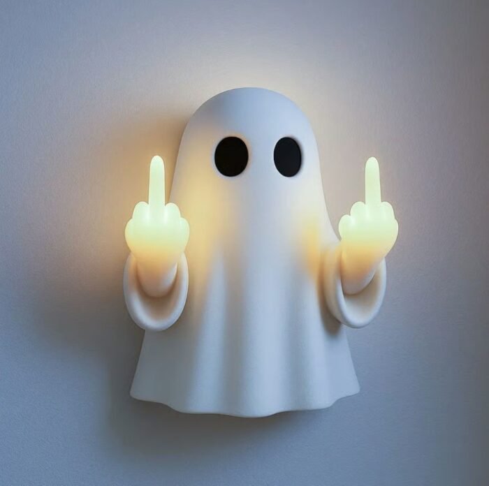 Halloween ghost middle finger glowing night light: porch, bedroom, and balcony ambiance decoration - Image 3