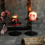 Halloween skull bleeding atmosphere party props, candle table decorations, scene ornaments - Image 4