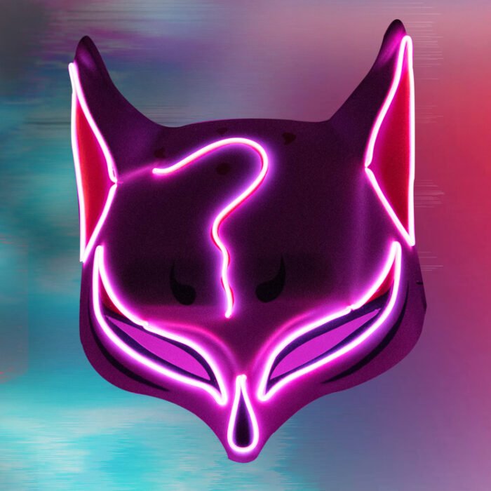 Fox Mask with LED Lights - Halloween Cyberpunk - Image 3