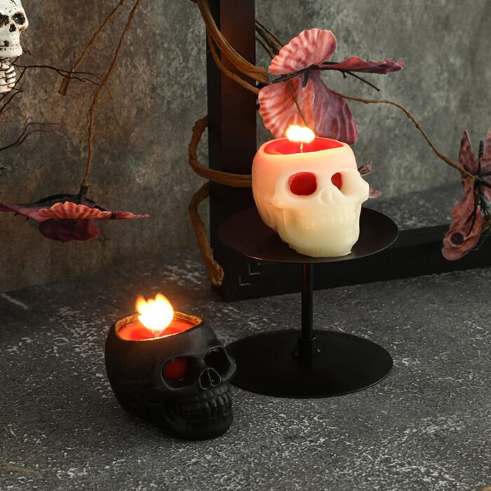 Halloween skull bleeding atmosphere party props, candle table decorations, scene ornaments - Image 5