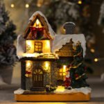 Christmas Decoration: Resin Light - up Ornament Featuring Santa, House, Christmas Tree, Gift, Snowman for Scene Arrangement, Desktop Decor and Gift - giving - Image 5