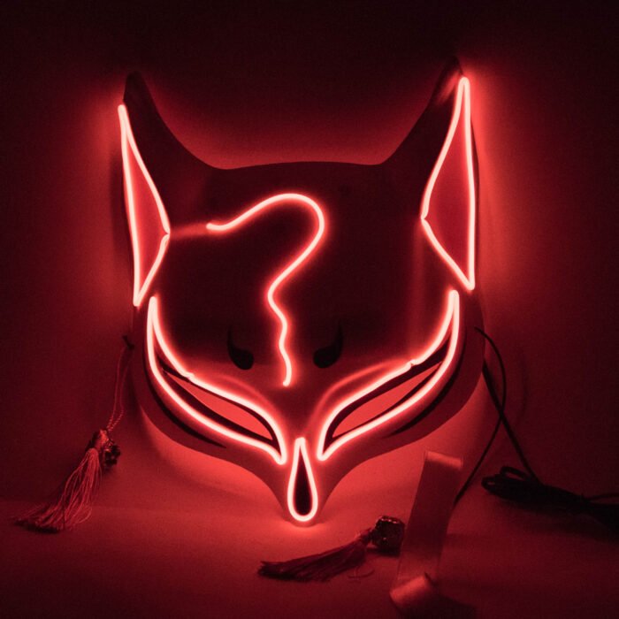 Fox Mask with LED Lights - Halloween Cyberpunk - Image 5