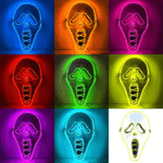 Halloween Light-Up Mask, Grim Reaper Horror Screaming Face Mask, LED Stage Nightclub Costume Cosplay Prop