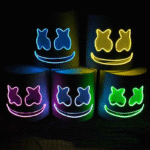 Marshmallow DJ Headgear, LED Light-up EVA Headgear Mask