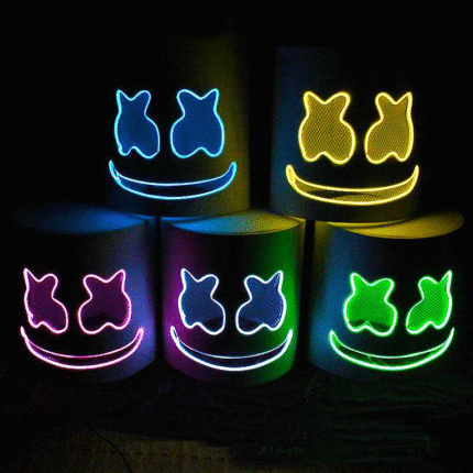 Marshmallow DJ Headgear, LED Light-up EVA Headgear Mask