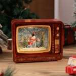 Christmas Gift: Light-Up Snow-Globe Music Box, Santa Wind Lamp, Christmas Tree Decorative Ornament & Night Light