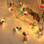 New Style LED Christmas Ball Light String | Colorful Gold Thread Pom-Pom Decorative Bulb Lights | Holiday String Lights & Mini Fairy Lights
