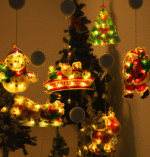 Suction Cup LED Christmas Decorative Lights | Star, Christmas Tree, Bell & Snowman Designs | Window Fairy Lights