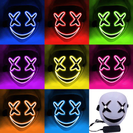 Marshmello Top 100 LED Light-Up Mask, Halloween DJ Music Festival Party Prop
