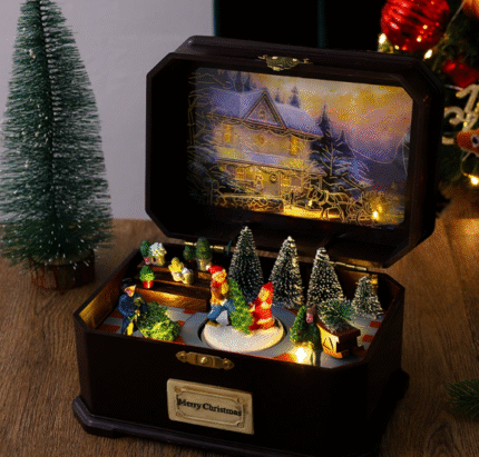 Christmas Gift Music Box: Enchanted Village in a Chest