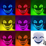 Light-Up Mask - LED "Black Bullet" Hiruko Kagemitsu Mask, Cosplay Ghost Face, Light-Up "Darker than Black" Prop